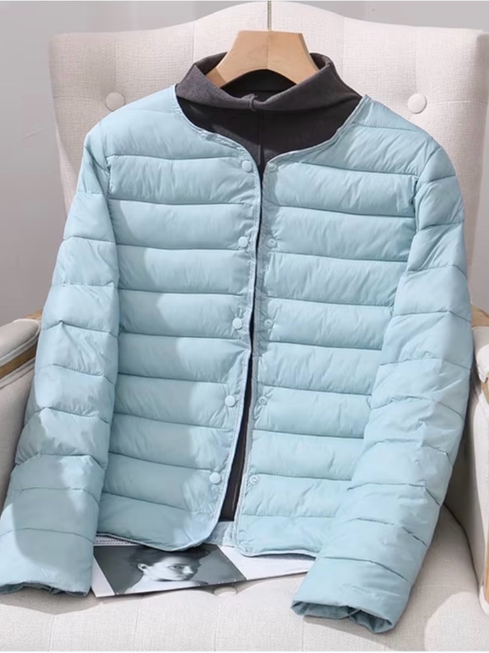New Light & Thin Autumn & Winter Round Neck Puffer Jacket Med-Large